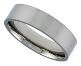 Surgical Steel 1/4 (6mm) Satin Finished Comfort Fit Flat Band