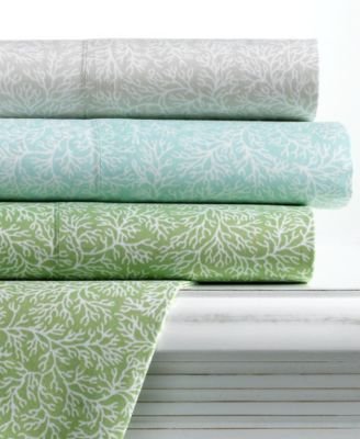Martha Stewart Collection "Coral Spray" Fitted Sheet, Twin Mist