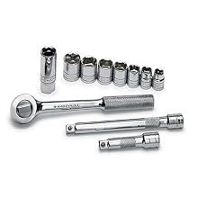 SK 94512 11 Piece 3/8-Inch Drive 6 Point 3/8-Inch to 3/4-Inch Socket Set with 5/8-Inch Spark Plug Socket