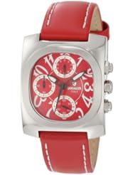 Lancaster Womens OLA0288RSBN-RSBN Chronograph Red Dial Red Leather Watch