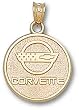 Chevy Corvette C4 Round Logo 5/8" Charm/Pendant -14K/10K, Stainless Steel or Gold Plated
