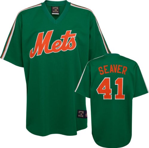 New York Mets Cooperstown Replica Tom Seaver #41 Green Throwback Jersey