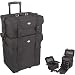 26.5 inch 2 in 1 Black Soft High Quality Nylon Professional Artist Rolling Wheeled Trolley Makeup Tr