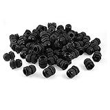uxcell ケーブルグランド　ケーブルグランドコネクタヘッド　ブラック　ハードプラスチック　調節可能　100個 PG16