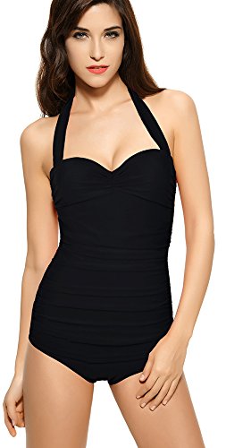 Ebuddy 50s Elegant Inspired Retro Vintage One Piece Pin up Monokinis Swimsuit