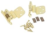 Amerock 3/8-Inch Inset Face Mount Modern Self Closing Hinge, Polished Brass, 2-Pack #BP7928-3