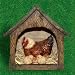 Solar-Powered, Lighted Chicken Coop with Mother Hen & Baby Chicks