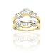 14K Two Tone Gold 3/8 ct. Baguette Cut Diamond Ring Guard