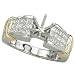 14K Two Tone Gold Princess Cut Diamond Semi Mount Engagement Ring