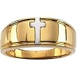 14K Two-Tone Gold Cross Man's Wedding Band