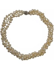 Pink 3 Strand 17" Freshwater Pearl Necklace with Sterling Silver Clasp