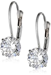 10k Gold Swarovski Zirconia Dangle Earrings (2 cttw)