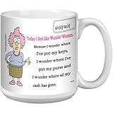 Tree-Free Greetings XM27756 Aunty Acid Artful Jumbo Mug, 20-Ounce, Wonder Woman