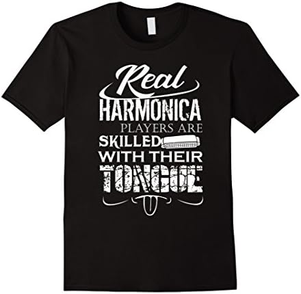 Men's Harmonica Shirt - Real Harmonica Player T-shirt XL Black