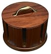 Walnut carousel with lid, holds 200 chips and 2 decks of cards