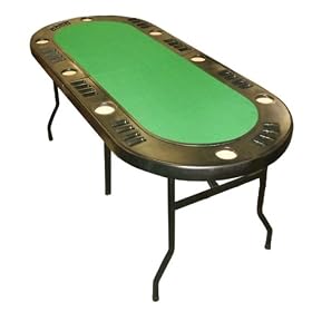Rio Brands Folding Oval Poker Table (Black)