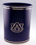 Auburn Leatherette Wastebasket with Gold Logo- Blue