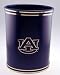 Auburn Leatherette Wastebasket with Gold Logo - Blue