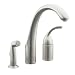Tools & Hardware : KOHLER K-10430-VS Forte Single Control Remote Valve Kitchen Sink Faucet with Sidespray and Lever Handle, Vibrant Stainless