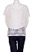 Trinity Vintage Lace Ribbed Bodice Sleeves Boxy Tee Pull-Over Shell Blouse Top Cream