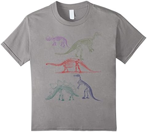Kids Dinosaur T-Shirt. Boys Retro Dinosaur Tee 8 Slate