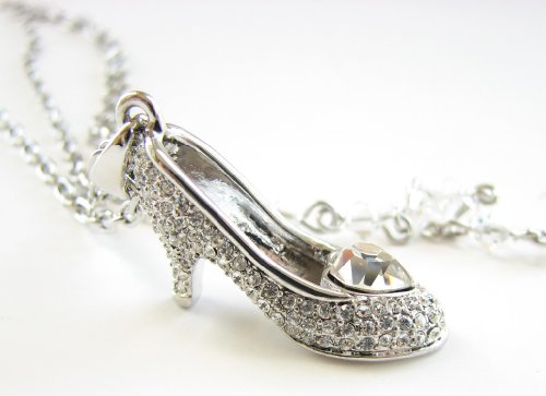 Click here to buy Disney Couture Silver Plated Cinderella Slipper Pave Crystals Necklace ! 08 Kidada Jones Newest... by Disney Couture.