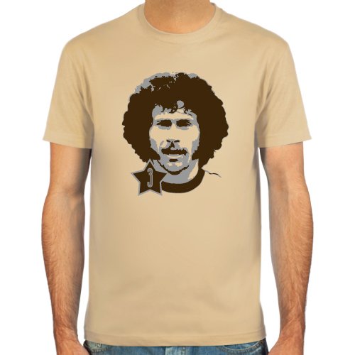 T-Shirt Paul Breitner ::: Farbauswahl: skyblue, sand oder weiß ::: Fußball-Kult