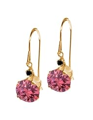1.83 Ct Round Pink Diamond Black Diamond 14K Yellow Gold Earrings