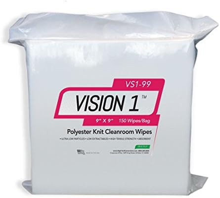 VISION 10 Polyester Knit Cleanroom Wipes 9" x 9" (Bag of 150 Wipes)