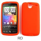 HTC Desire Deluxe Silicone Skin, Red Hard Case,Cover,Faceplate,Snap On,Hous ....