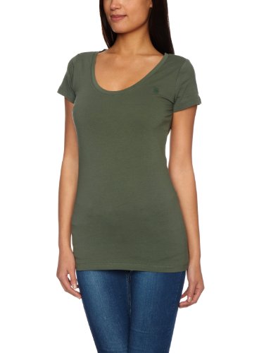 G-STAR Damen T-Shirt BASE DEEP R T WMN CAP SL - 9750, Gr. 40 (L), Gr&uuml;n (wing green 0037) Preisvergleich