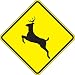 Accuform Signs W11-3 Engineer Grade Prismatic Reflective Aluminum Deer Pictorial Crossing Sign, 30" Width x 30" Length x 0.080" Thickness, Black on Yellow