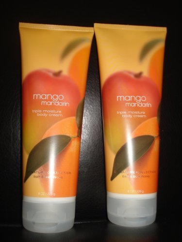 Bath and Body Works MANGO MANDARIN Triple Moisture Body Cream 2-Pack *8 oz. each Bottle!