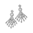 14K White Gold Diamond Chandelier Earrings - 0.75 Ct.