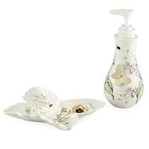 Lenox Butterfly Meadow Porcelain Soap Dispenser and Sponge Holder