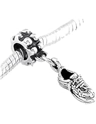 Sterling Silver Three Dimensional Tennis Shoe Dangle Bead Charm
