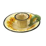 Vibrant Vintage Japanese Floral Cnadlestick Holder