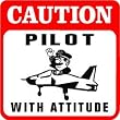 CAUTION: PILOT WITH ATTITUDE military sign