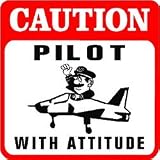 CAUTION: PILOT WITH ATTITUDE military sign