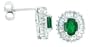 0.79ct Oval Genuine Emerald Earrings with Diamond in 14Kt White Gold