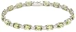 14k White Gold 7 x 5mm Cushion-Cut Peridot 7 1/4" Bracelet
