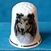 Porcelain China Collectable Thimble -- Rough Collie Dog
