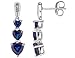 Created Sapphire Heart Earrings with Diamonds 4/5