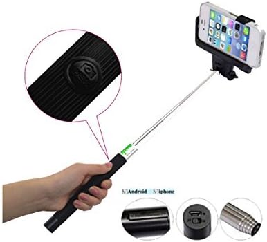 Gearlok Selfie Mobile Phone Telescopic Handheld Monopod Pole Tripod Stick with Wireless Rechargeable Bluetooth Shutter Trigger iPhone 6 5 5S 4S 4 Samsung Galaxy S5 S4 S3 Note 3 2 and other Android Smartphones (Black)