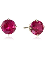 10k Gold Round Gemstone Stud Earrings (6mm)
