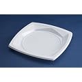 Pack of 40 Large Disposable Square White Plastic Plates