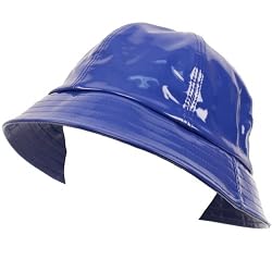 Rain Bucket Hat Cap Waterproof Packable Adjustable Blue