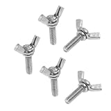 uxcell ネジ　ボルト　シルバートーン　ハードウェア　ステンレス製　5個入 5mmx16mm