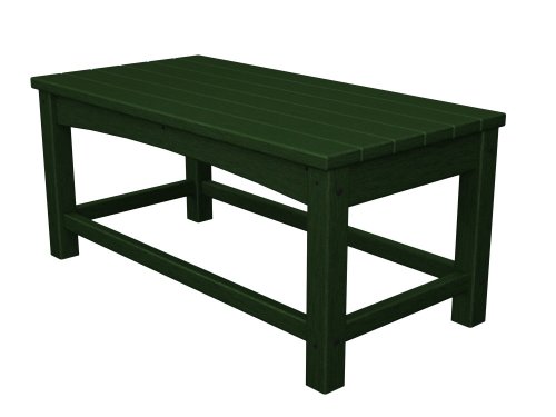 Polywood Outdoor Furniture Club Coffee Table, Green-Recycled Plastic Materials