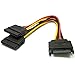 Yxflz SATA 15-Pin Male to 2 x 15-Pin Female SATA 15Pin 1 to 2Power Extension Y Splitter Cable Adapter